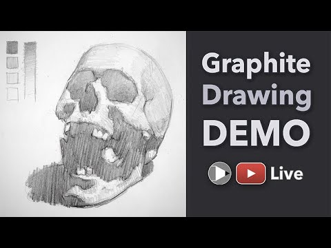 Graphit-Schädel-Zeichendemonstration
