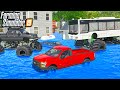 MASSIVE FLOOD! RESCUING STRANDED TRUCKS | (ROLEPLAY) FARMING SIMULATOR 2019