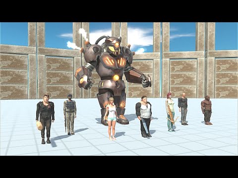 MODERN HUMANS WITH REACTOR GORO VS FACTION - Animal Revolt Battle Simulator