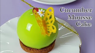 [무스케이크] 🥒오이 무스 케이크 만들기/사과🍎 파인애플🍍글라사주 무스케이크/How to make cucumber glazing mousse cake/キュウリムースケーキ