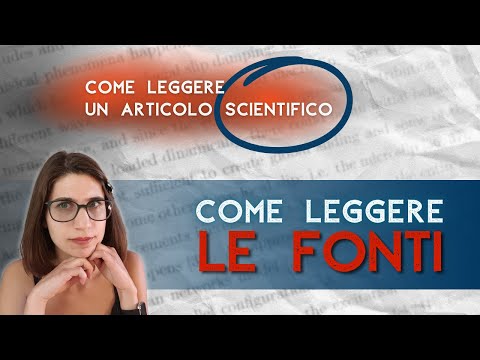Come leggere un articolo scientifico - Le cosiddette "fonti"