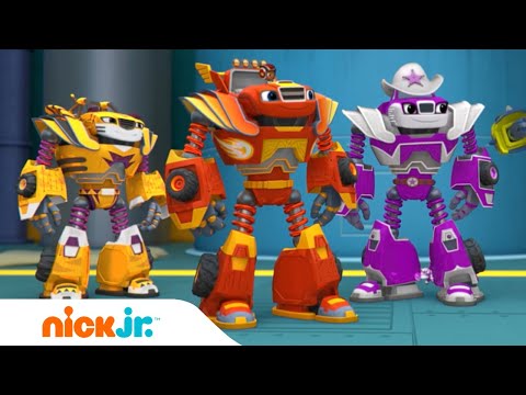 Blaze y los Monster Machines | ¡Blaze y sus amigos se transforman en robots fuertes! | Nick Jr.