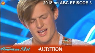 Jonny Brenns Sexy SMOOTH Voice Sings Original song Blue Jeans Audition American Idol 2018 Episode 3