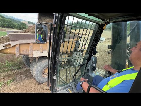 Caterpillar 385C Excavator Loading Caterpillar Dumpers - Sotiriadis/Labrianidis Construction Works