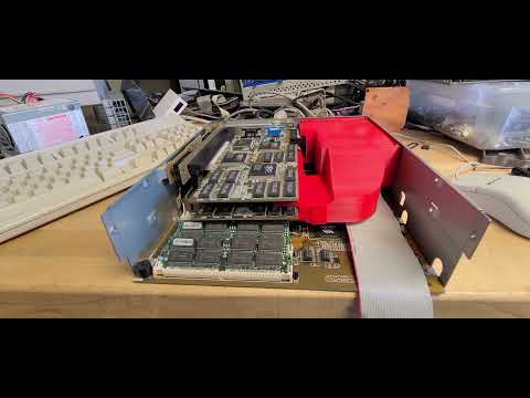 Testing TinySLI w/ Quake 2.  Worlds smallest 3dfx Voodoo 2 SLI rig.