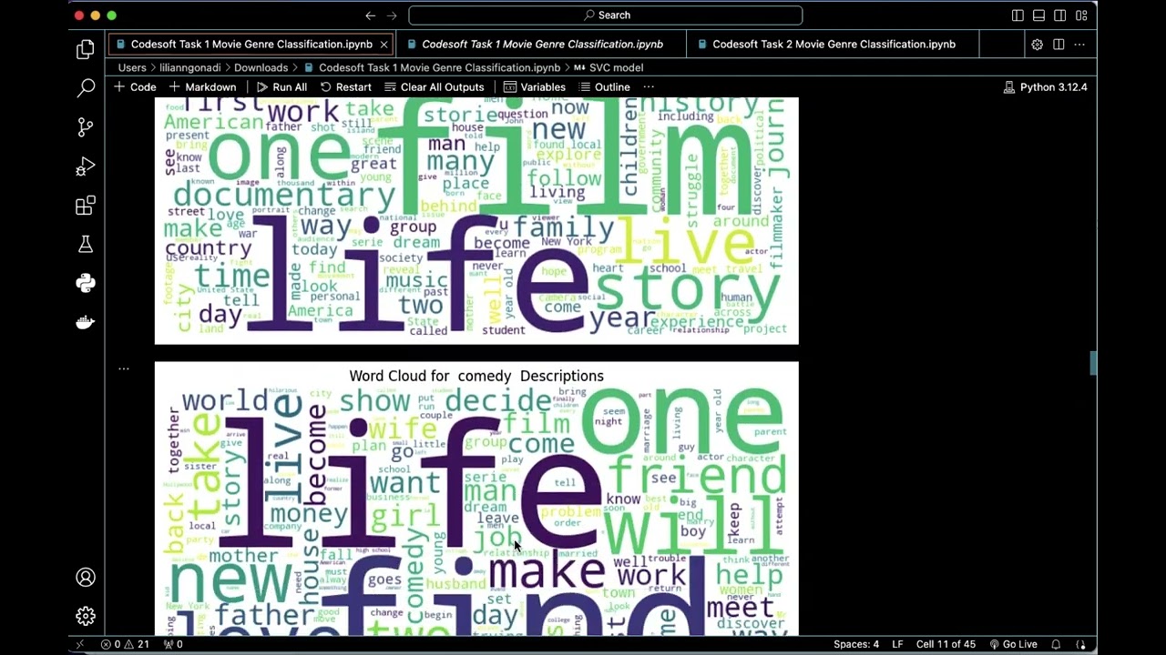My Internship at CodSoft: Task 1 – Movie Genre Classification