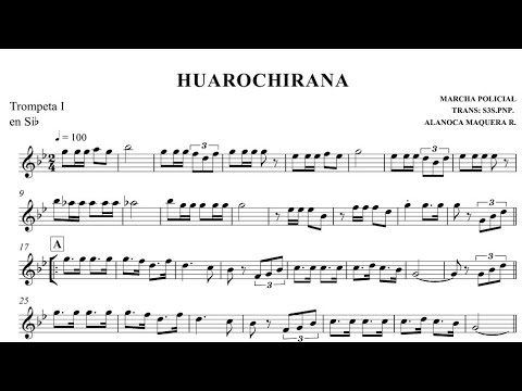huarochirana marcha militar partitura para trompeta 🎺