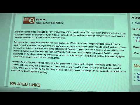 Roger Hodgson & Bob Harris OGWT BBC Radio 2 14th September 2011