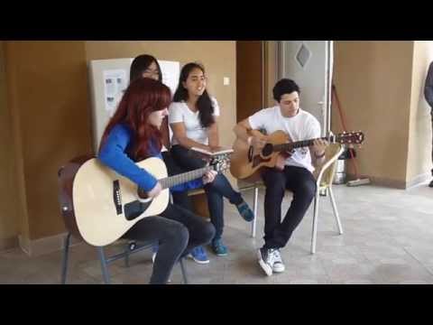Mapi, Juan, Ont & Julka singing a Slovak song "Opri sa o mňa"