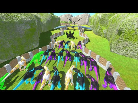 ALL UNITS T-REX COLOR DEATH RUN - Animal Revolt Battle Simulator