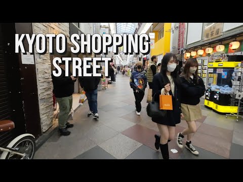 Kyoto Shopping Streets Walking Tour [ASMR] 4K - Kyoto, Japan