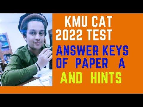kmu cat test 2022 paper A answer keys.
