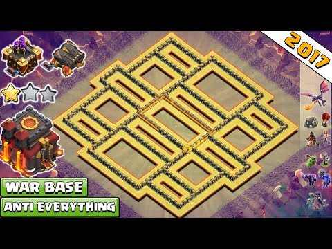 BEST! NEW Anti 2 Star Town Hall 10/Th10 War Base 2017 Vs Anti Everything, Anti Valkyrie, Anti Bowler