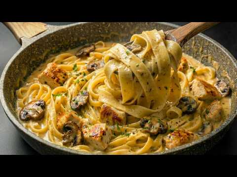 Pasta just like my Italian mother used to make! 5-Minute Chicken Alfredo Pappardelle for the whole f