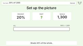 What is 20% of 1300 Step-by-Step Percent Video