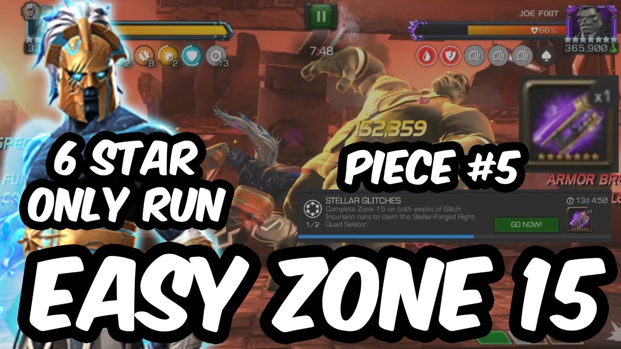 Easy Zone 15 Glitch Incursions 6 Star Aegon Guide - Star-Lord Piece #5  Marvel Contest of Champions