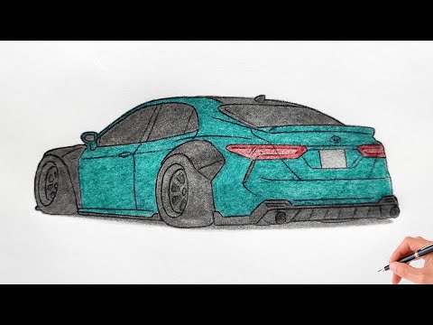 How to draw a TOYOTA CAMRY 2019 / drawing 3d car / coloring toyota camry 2018 stance
