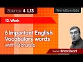 6 Important English Vocabulary Words With Pictures I Science 4 L13 Work