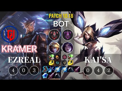 LGD Kramer Ezreal vs Kai'Sa Bot - KR Patch 10.18