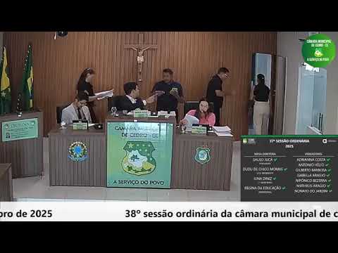 38º SESSÃO ORDINÁRIA DA CÂMARA MUNICIPAL DE CEDRO  CE  25 NOVEMBRO DE 2025