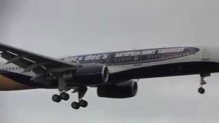 preview picture of video 'Ant & Dec's Saturday Night Takeaway Plane Lands at Leeds Bradford Airport - 5th April 2014'