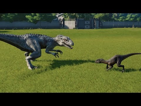 2 Indoraptor VS Indominus Rex - Jurassic World Evolution