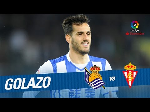 Golazo de Juanmi (2-0) en el Real Sociedad vs Sporting de Gijón