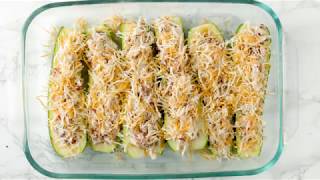 Chicken Bacon Ranch Zucchini Boats