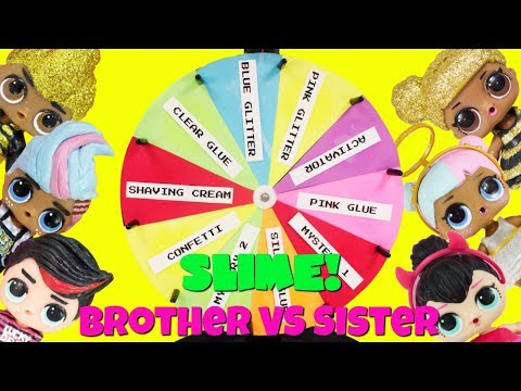 LOL Sister VS Brother Mystery Slime Spinning Wheel Challenge Spice Boi, King Bee, Sugar Boi
