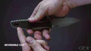 Складной нож Zero Tolerance 0393GLCF, сталь CPM-20CV, рукоять титан/карбон