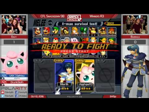 CFL Smackdown 98 Melee - Envy (Puff) vs Barraca (Marth) - Winners R3