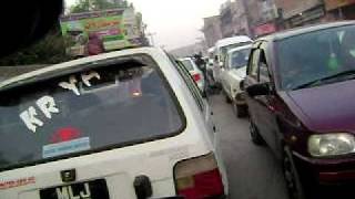 preview picture of video 'a huge long traffic jam because of a black car with pakistani flag on it.. part 2'