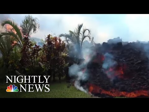 Vulkaan verwoes woonbuurte in Hawaii