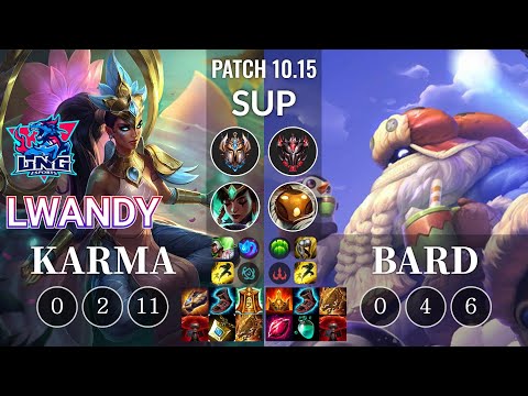 LNG lwandy Karma vs Bard Sup - KR Patch 10.15