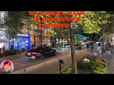 LIVE NIGHT WALK IN DOWNTOWN TORONTO 🌃 #torontolive