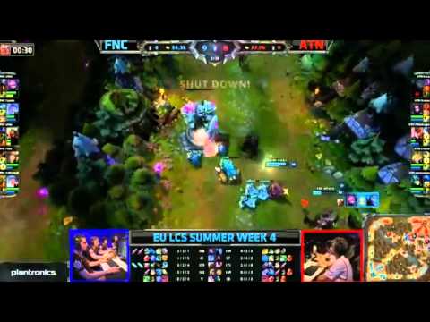 Fnatic Puszu Caitlyn VS ATN WhiteKnight Quinn Highlights   EU LCS W4D2 Summer 2013 MUST SEE