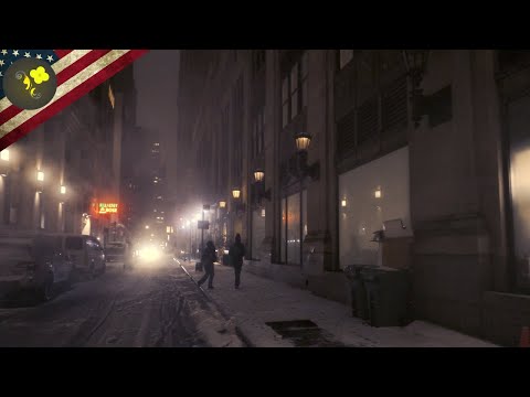 ❄️🌨️ NYC Snowstorm: 4K Night Walk Through the Financial District 🏙️✨