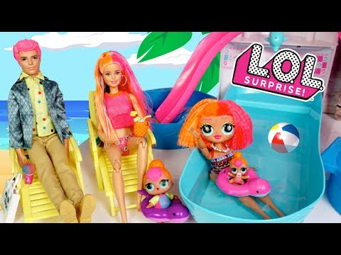 Barbie LOL Family Travel Morning Routine on Cruise Ship with Neonlicious