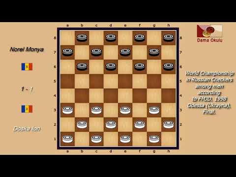 Norel Monya (MDA) - Doska Ion (MDA). World_Russian Checkers_Men-1998. Final.