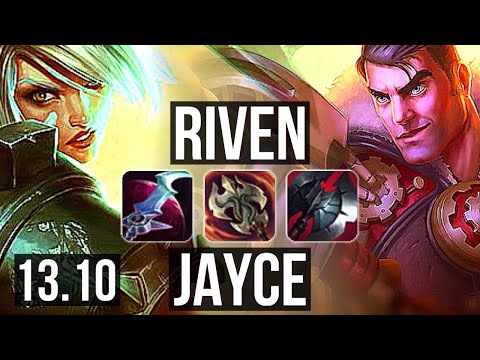 RIVEN vs JAYCE (TOP) | 3.6M mastery, 9 solo kills, Legendary, 700+ games, 16/3/5 | KR Master | 13.10