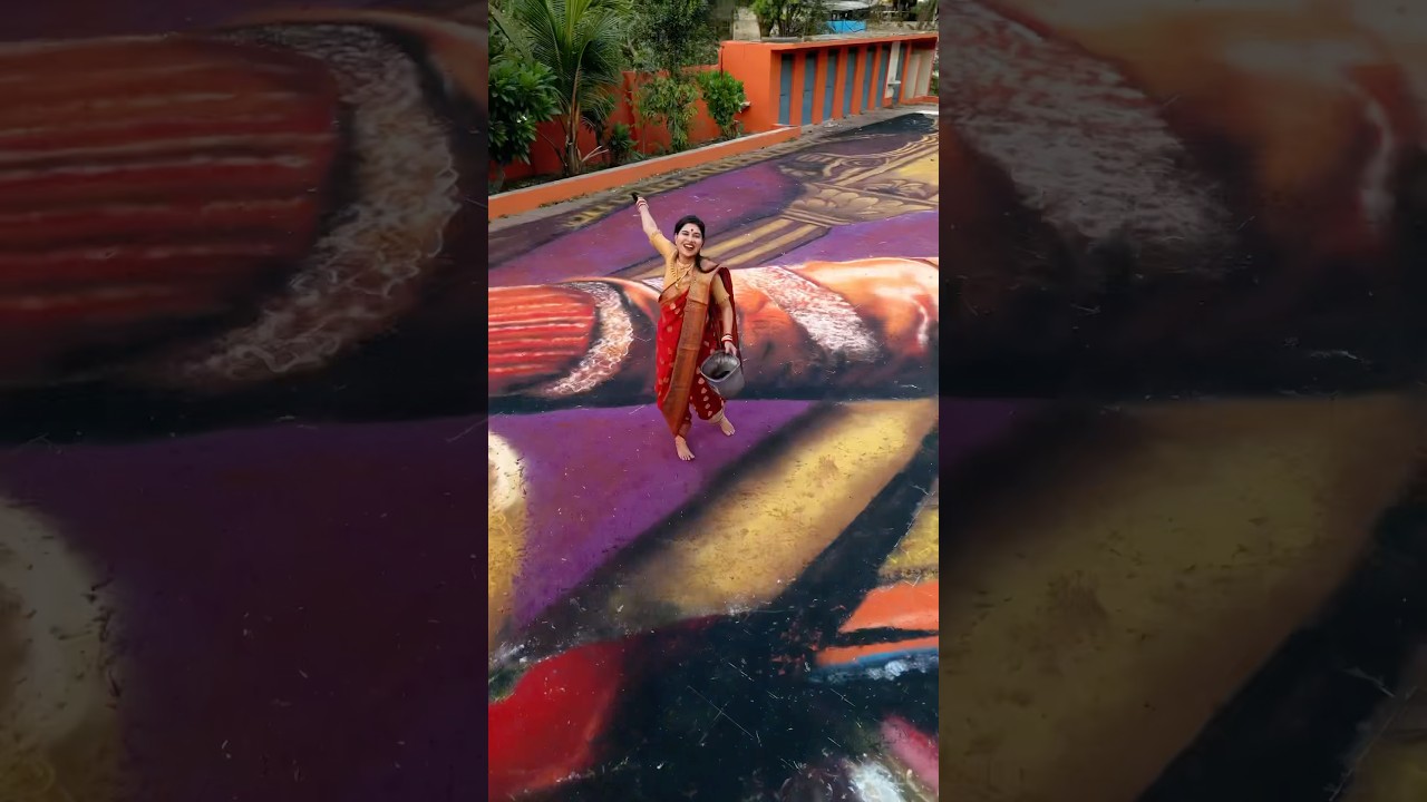 Biggest Rangoli of Chhaava 😍 | Jay Bhavani #shorts #artistshikhasharma