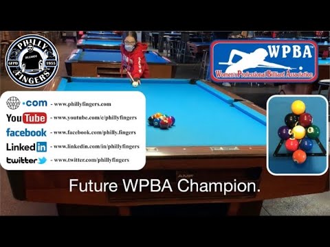 Future 9 Ball WPBA Champion in training. 9 Ball examples.