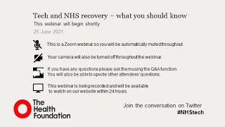 Webinar: Tech and NHS recovery - what you should know