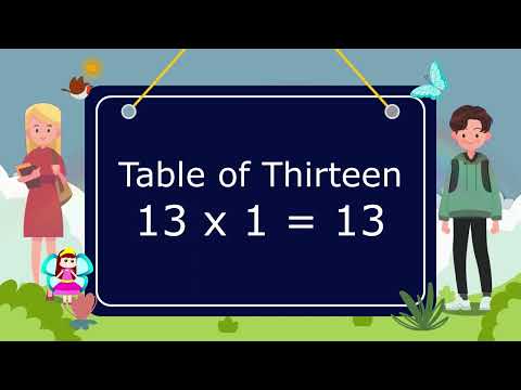 13-x1=13 Multiplication,Table of Thirteen 13 Tables Song Multiplication Time of tables - MathsTables