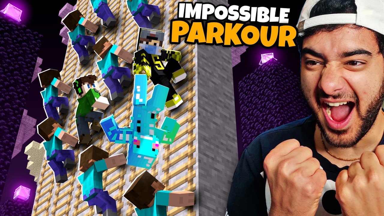 300 Players vs Impossible Parkour in Minecraft