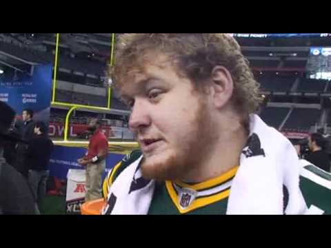 Green Bay Packer TJ Lang at Media Day talks about The Belt with Mitch Moss