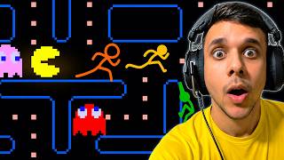 REACT ANIMAÇÃO VS ARCADE GAMES, ELES ENTRARAM NO JOGO DO PACMAN !