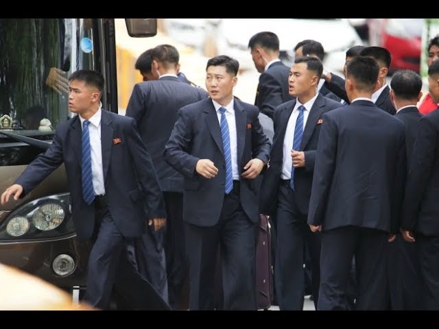 米朝首脳会談・厳重警備の金正恩氏ホテル周辺