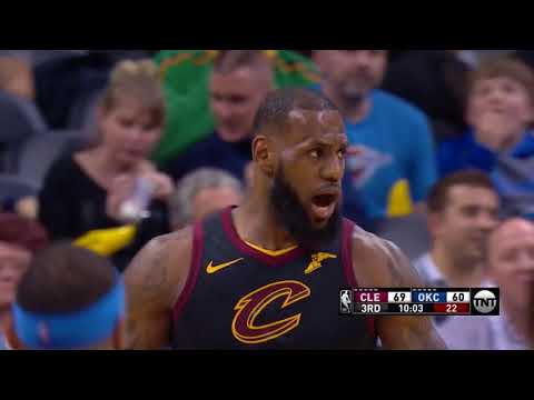 Lebron James scores  37pts, 8reb, 8ast vs Oklahoma City Thunder  / Feb 13 / season 2017-2018