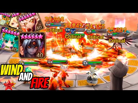 Wind and Fire. BAEL, BELLENUS and CHARLOTTE in Summoners War